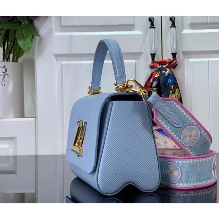 Louis Vuitton LV Women Twist PM Bag Bleu Nuage Blue Epi Grained Leather (5)
