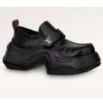 Mocasín de plataforma unisex LV Archlight 2.0 de Louis Vuitton en piel de becerro esmaltada negra