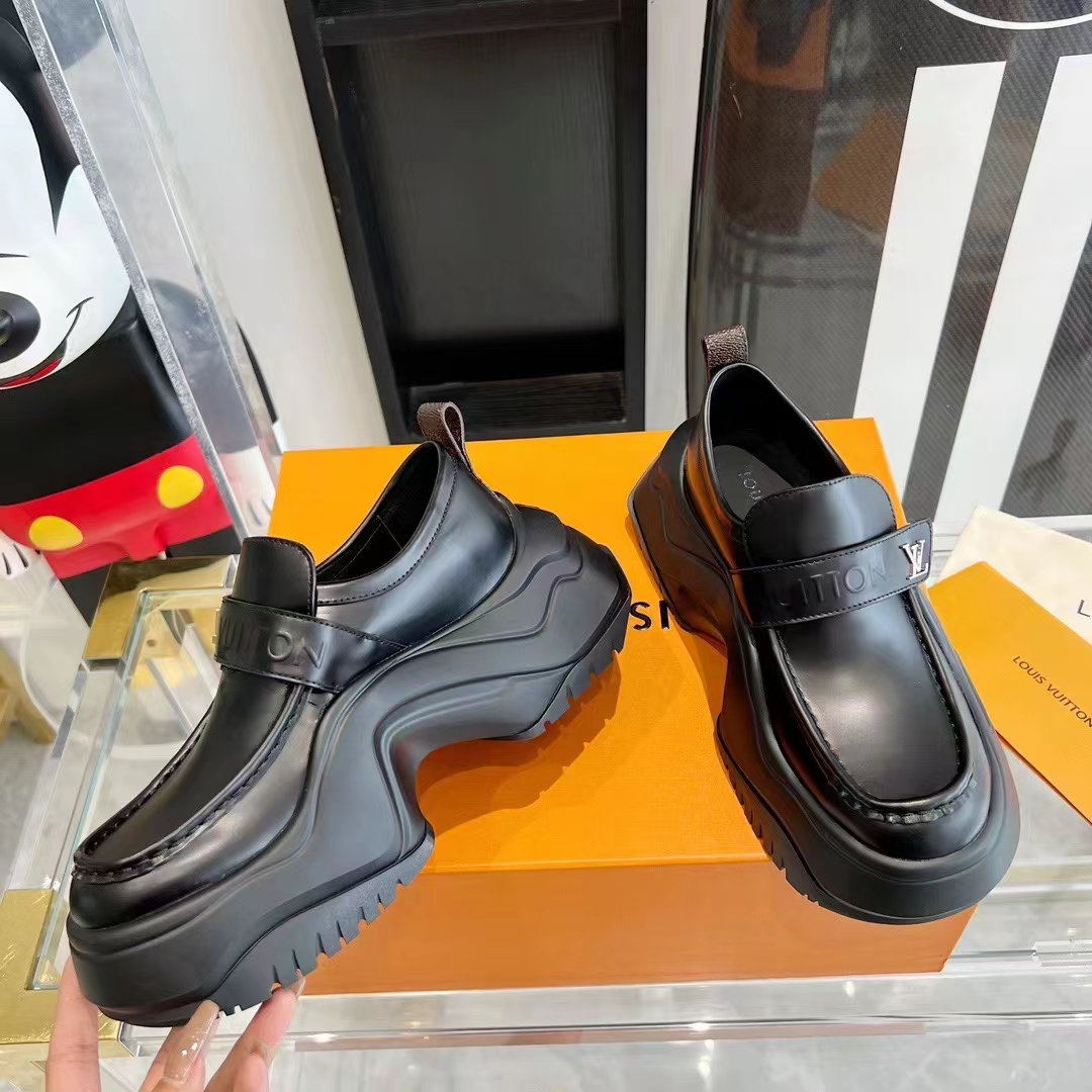 Louis Vuitton Unisex LV Archlight 2.0 Platform Loafer Black Glazed Calf Leather (8)