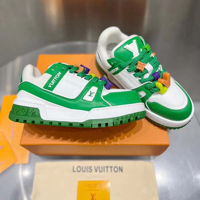 Louis Vuitton Unisex LV Trainer Maxi Sneaker Green Mix of Materials Rubber (12)