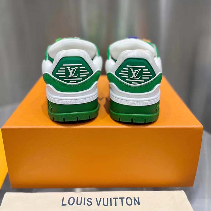 Louis Vuitton Unisex LV Trainer Maxi Sneaker Green Mix of Materials Rubber (2)