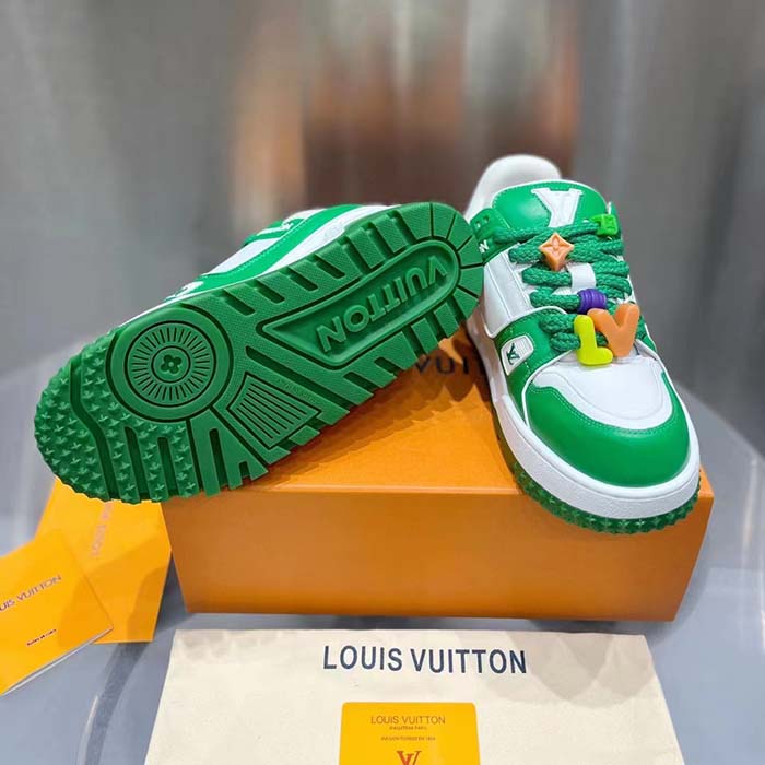 Louis Vuitton Unisex LV Trainer Maxi Sneaker Green Mix of Materials Rubber (5)