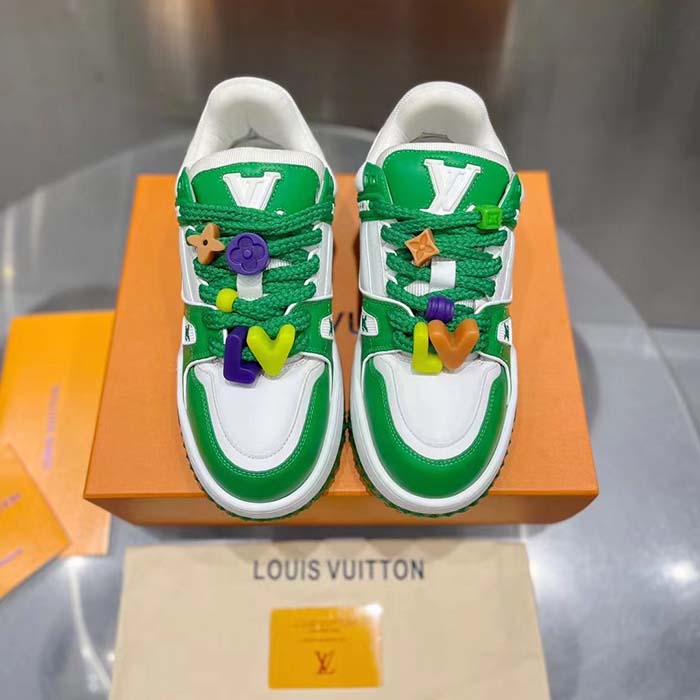 Louis Vuitton Unisex LV Trainer Maxi Sneaker Green Mix of Materials Rubber (9)