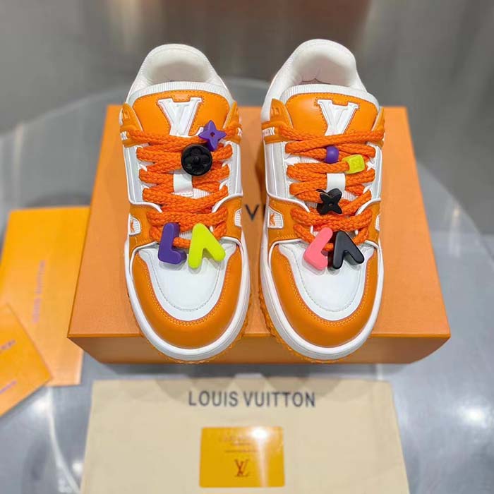 Louis Vuitton Unisex LV Trainer Maxi Sneaker Orange Mix of Materials Rubber (10)