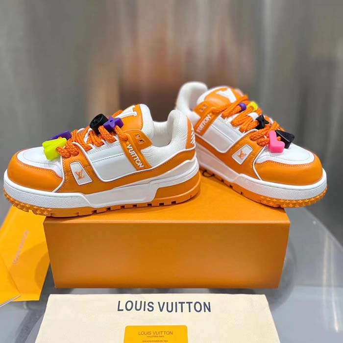 Louis Vuitton Unisex LV Trainer Maxi Sneaker Orange Mix of Materials Rubber (11)