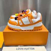 Louis Vuitton Unisex LV Trainer Maxi Sneaker Orange Mix of Materials Rubber (2)