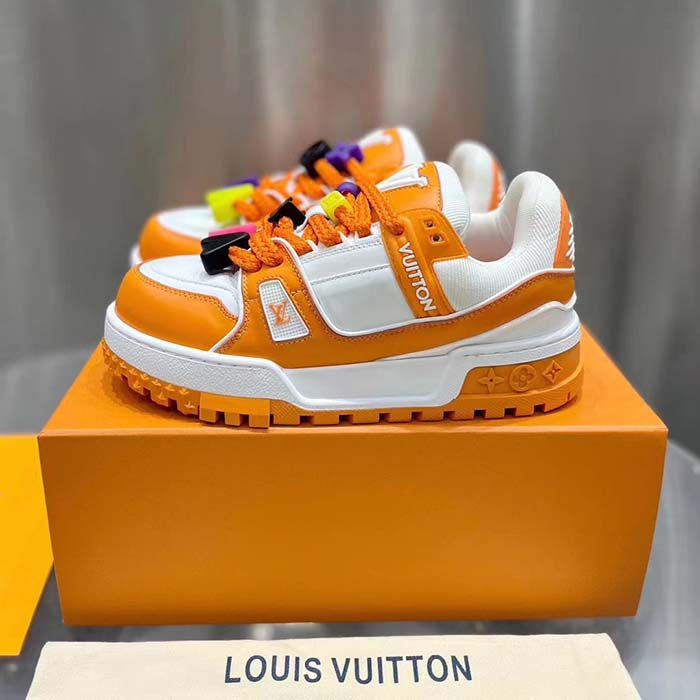 Louis Vuitton Unisex LV Trainer Maxi Sneaker Orange Mix of Materials Rubber (12)