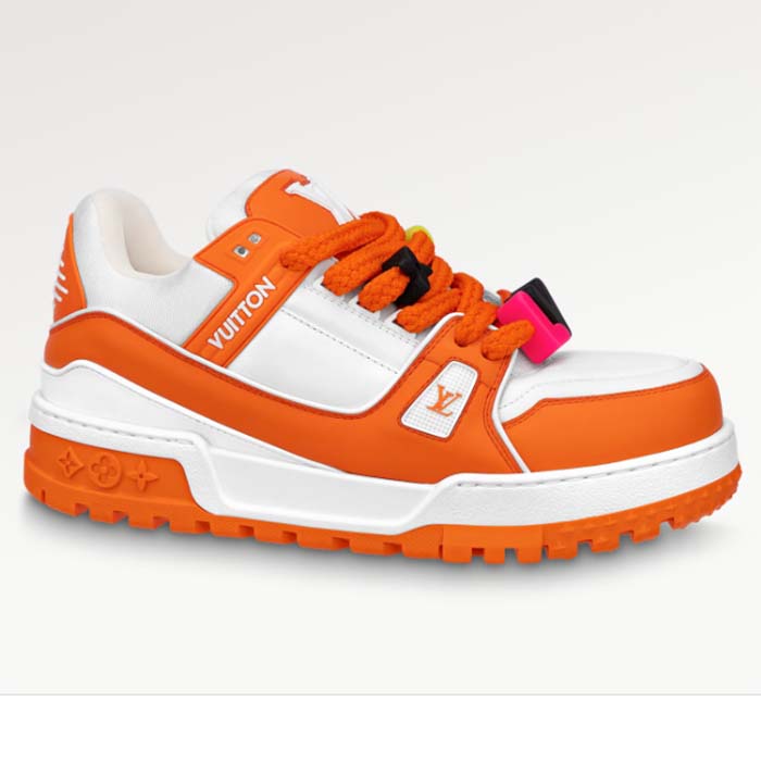 Louis Vuitton Unisex LV Trainer Maxi Sneaker Orange Mix of Materials Rubber