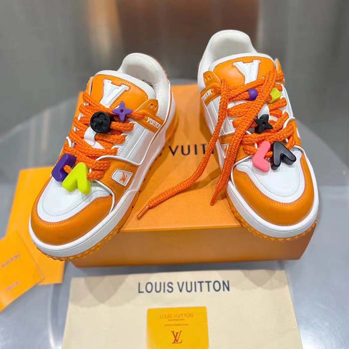 Louis Vuitton Unisex LV Trainer Maxi Sneaker Orange Mix of Materials Rubber (5)