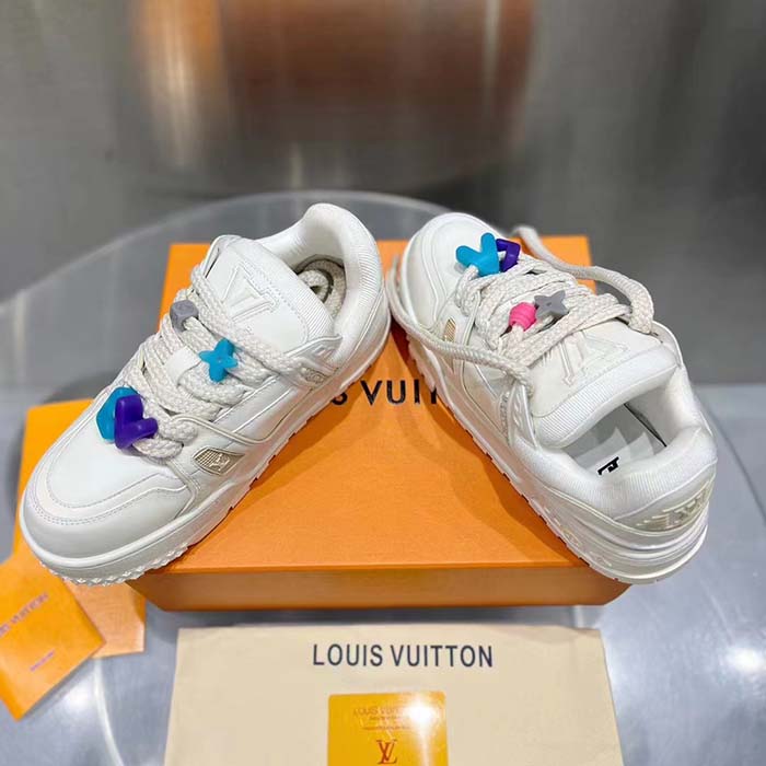 Louis Vuitton Unisex LV Trainer Maxi Sneaker White Mix of Materials Rubber (12)
