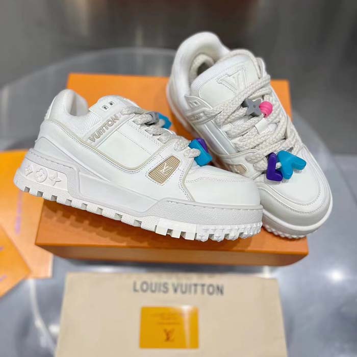Louis Vuitton Unisex LV Trainer Maxi Sneaker White Mix of Materials Rubber (3)