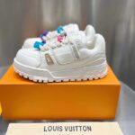 Louis Vuitton Unisex LV Trainer Maxi Sneaker White Mix of Materials Rubber - Image 3