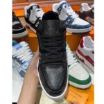 Louis Vuitton Unisex LV Trainer Sneaker Black Eclipse Monogram Canvas Rubber Flowers - Image 3