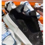 Louis Vuitton Unisex LV Trainer Sneaker Black Eclipse Monogram Canvas Rubber Flowers - Image 8
