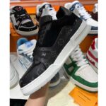 Louis Vuitton Unisex LV Trainer Sneaker Black Eclipse Monogram Canvas Rubber Flowers - Image 4
