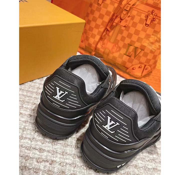 Louis Vuitton Unisex LV Trainer Sneaker Black Monogram-Embossed Grained Calf Leather (14)