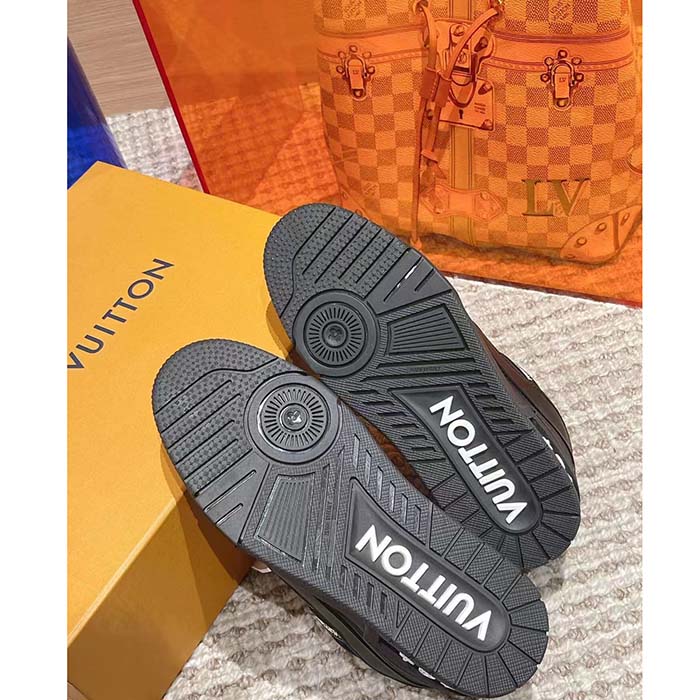 Louis Vuitton Unisex LV Trainer Sneaker Black Monogram-Embossed Grained Calf Leather (2)