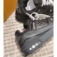 Louis Vuitton Unisex LV Trainer Sneaker Black Monogram-Embossed Grained Calf Leather (13)