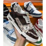 Louis Vuitton Unisex LV Trainer Sneaker Brown Ebene Damier Grained Calf Leather - immagine 2