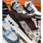 Louis Vuitton Unisex LV Trainer Sneaker Brown Ebene Damier Grained Calf Leather - immagine 6