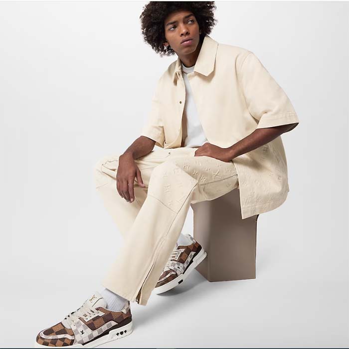 Louis Vuitton Unisex LV Trainer Sneaker Brown Ebene Damier Grained Calf Leather (3)