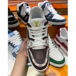 Louis Vuitton Unisex LV Trainer Sneaker Brown Ebene Damier Grained Calf Leather - immagine 3