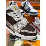 Louis Vuitton Unisex LV Trainer Sneaker Brown Ebene Damier Grained Calf Leather - immagine 5