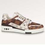 Louis Vuitton Unisex LV Trainer Sneaker Marrone Pelle di vitello martellata Damier Ebene