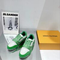 Louis Vuitton Unisex LV Trainer Sneaker Green Mini Monogram-Embossed Calf Monogram Leather (4)