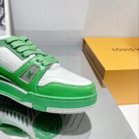 Louis Vuitton Unisex LV Trainer Sneaker Green Mini Monogram-Embossed Calf Monogram Leather (4)