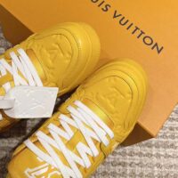 Louis Vuitton Unisex LV Trainer Sneaker Yellow Monogram-Embossed Grained Calf Leather (3)