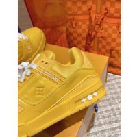 Louis Vuitton Unisex LV Trainer Sneaker Yellow Monogram-Embossed Grained Calf Leather (3)