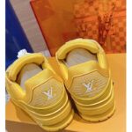 Louis Vuitton Unisex LV Trainer Sneaker Yellow Monogram-Embossed Grained Calf Leather - immagine 9