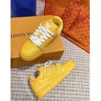 Louis Vuitton Unisex LV Trainer Sneaker Yellow Monogram-Embossed Grained Calf Leather (3)