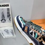 Louis Vuitton Unisex LV x YK LV Trainer Sneaker Khaki Green Camouflage-Printed Canvas Grained Calf – Image 9