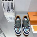 Louis Vuitton Unisex LV x YK LV Trainer Sneaker Khaki Green Camouflage-Printed Canvas Grained Calf – Image 6