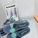 Louis Vuitton Unisex LV x YK LV Trainer Sneaker Navy Blue Camouflage-Printed Canvas Grained Calf – Bild 6