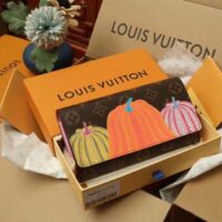 Louis Vuitton Unisex LV x YK Sarah Wallet Monogram Coated Canvas Pumpkin Print (4)