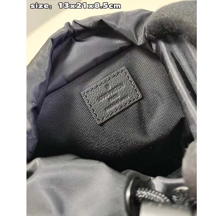 Louis Vuitton Unisex Noe Sling Black Calf Leather Textile Lining Drawstring Closure (1)
