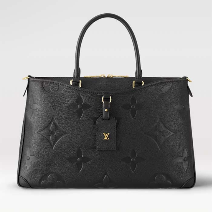 Louis Vuitton Unisex Trianon MM Black Embossed Grained Cowhide Leather