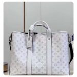 Louis Vuitton Unisex Weekend Tote NM Optic White Monogram Coated Canvas Taiga Cowhide - Image 2