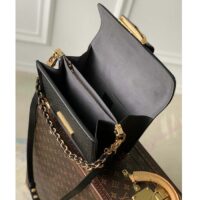 Louis Vuitton Women Dauphine MM Handbag Black Calfskin Leather (4)