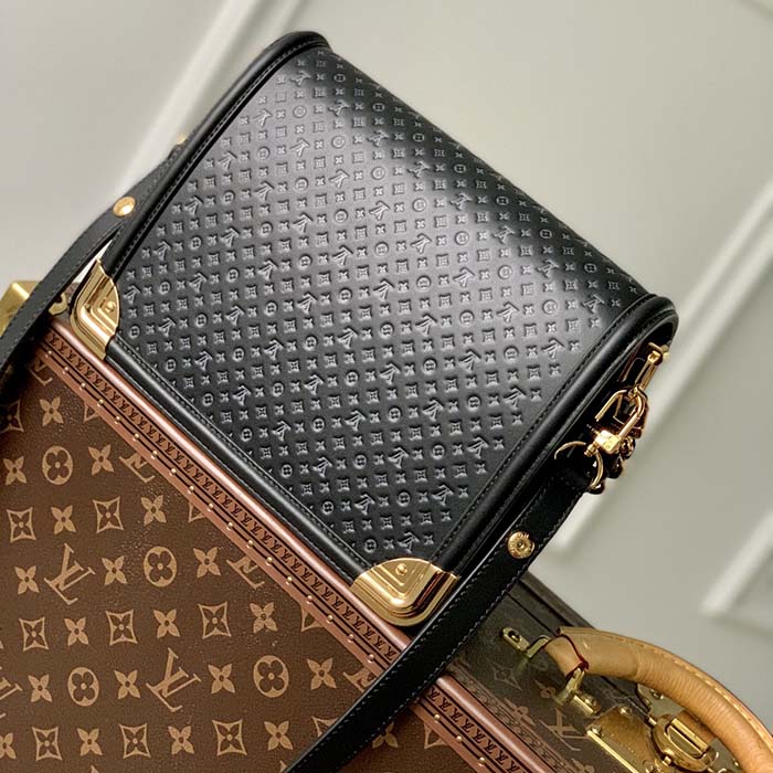 Louis Vuitton Women Dauphine MM Handbag Black Calfskin Leather (9)