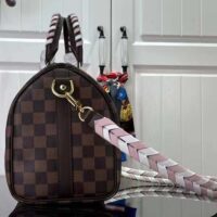 Louis Vuitton Women LV Braided Speedy 25 Handbag Damier Ebene Coated Canvas (5)