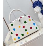Louis Vuitton Women LV x YK Capucines BB White Taurillon Bull Calf Leather 3D Painted Dots - Bild 3