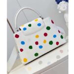 Louis Vuitton Women LV x YK Capucines BB White Taurillon Bull Calf Leather 3D Painted Dots - Bild 4