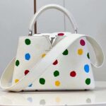 Louis Vuitton Women LV x YK Capucines BB White Taurillon Bull Calf Leather 3D Painted Dots - Bild 2