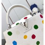 Louis Vuitton Women LV x YK Capucines BB White Taurillon Bull Calf Leather 3D Painted Dots - Bild 9