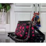 Louis Vuitton Women LV x YK Multi Pochette Accessoires Black Fuchsia Embossed Grained Monogram Empreinte Cowhide - Bild 5
