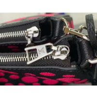 Louis Vuitton Women LV x YK Multi Pochette Accessoires Black Fuchsia Embossed Grained Monogram Empreinte Cowhide (9)